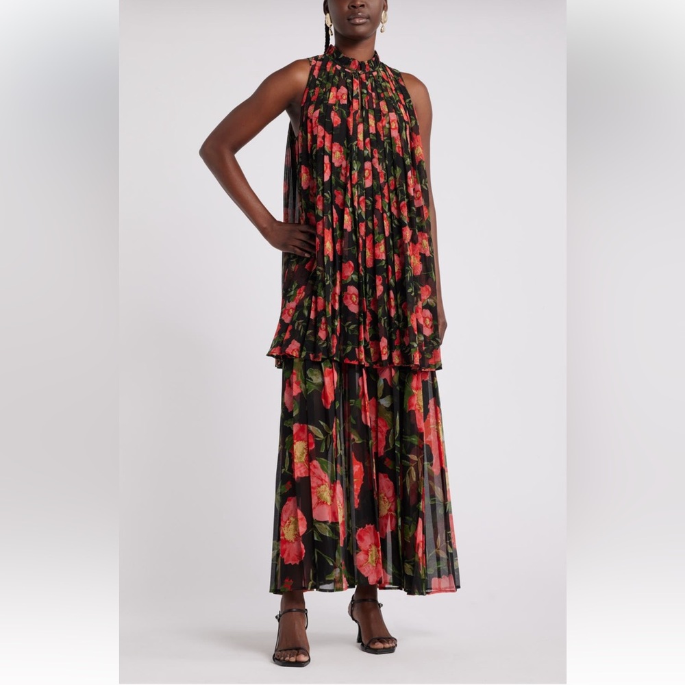 Nordstrom x Harlem’s Fashion Row Floral Maxi Pleat Dress S